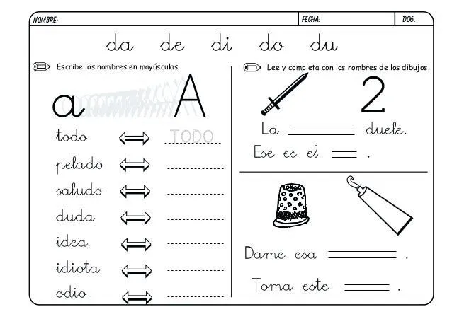 Fichas lectoescritura boo