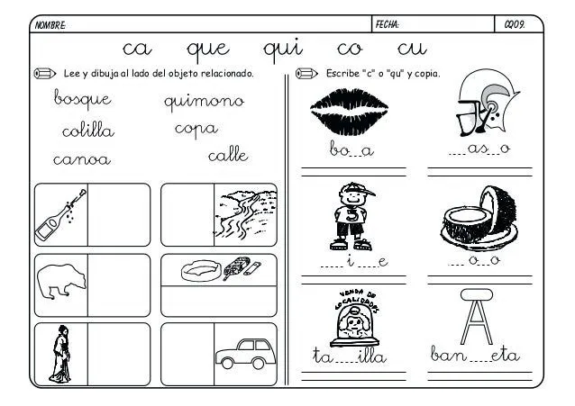 Fichas lectoescritura boo