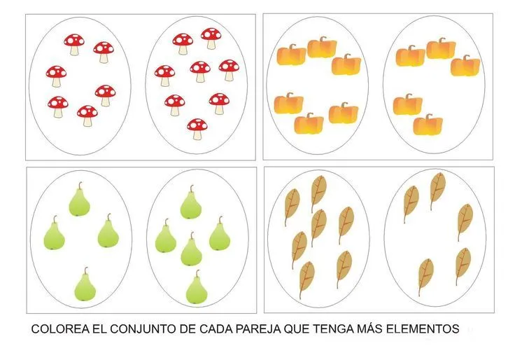 Fichas de matemáticas para imprimir. Colorea el conjunto de cada ... Fichas de matemáticas para imprimir. Colorea el conjunto de cada ...