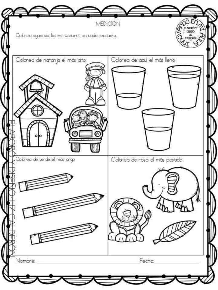 Fichas para medir y contar – Imagenes Educativas Fichas para medir y contar – Imagenes Educativas