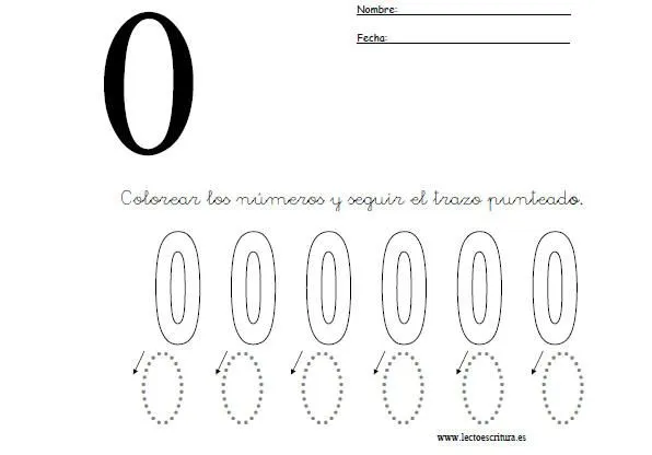 fichas numero 0 Colouring Pages