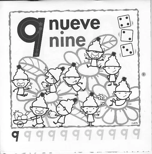 FICHAS CON LOS NUMEROS DEL 1 AL 12 EN INGLES PARA PINTAR