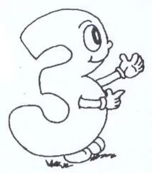 FICHAS DE NUMEROS PARA PINTAR Y REPASAR: EL TRES FICHAS DE NUMEROS PARA PINTAR Y REPASAR: EL TRES