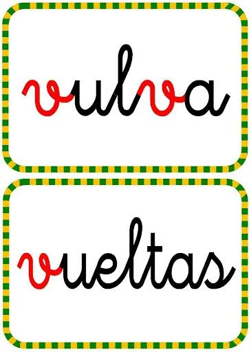 FICHAS PALABRAS CON V