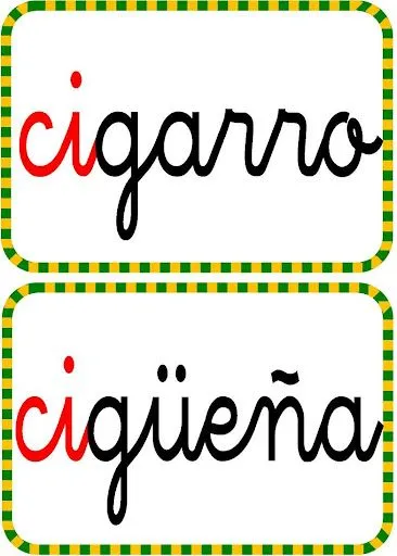 FICHAS PALABRAS CE CI
