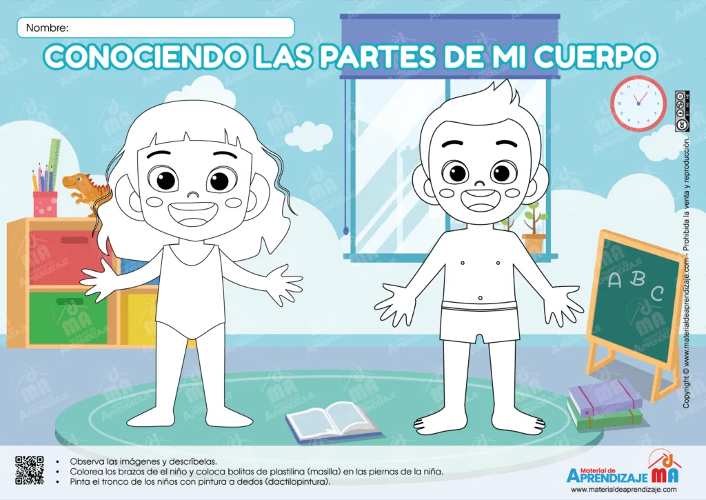 Fichas de trabajo - Partes del cuerpo para niños de 2 años : Material de Aprendizaje Fichas de trabajo - Partes del cuerpo para niños de 2 años : Material de Aprendizaje