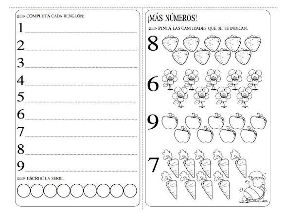 Fichas de pre matemática para pre escolar | Fichas de primaria