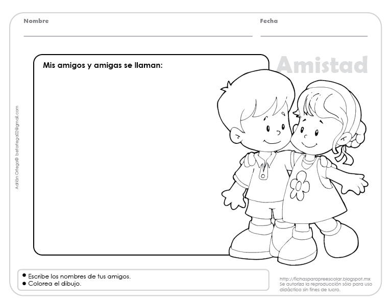 Fichas para preescolar: Una forma de celebrar la amistad Fichas para preescolar: Una forma de celebrar la amistad