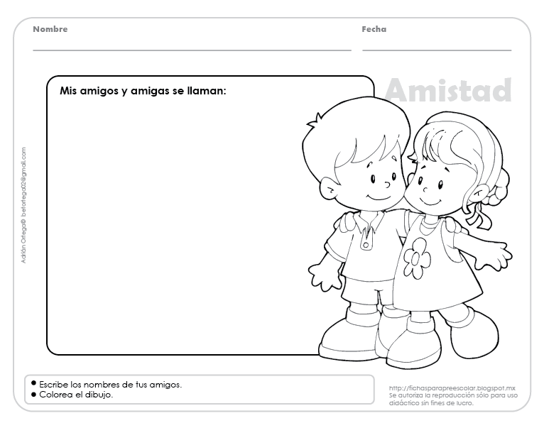 Fichas para preescolar: Una forma de celebrar la amistad
