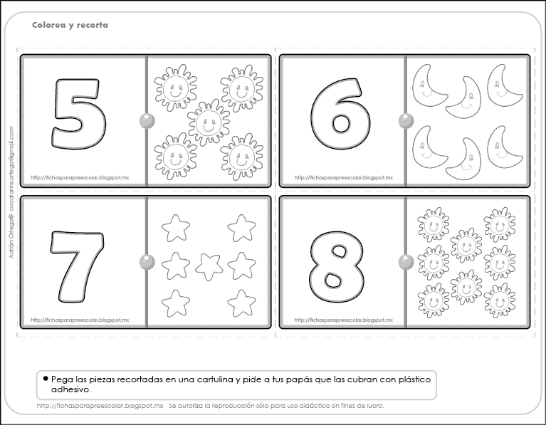 Fichas para preescolar: julio 2015