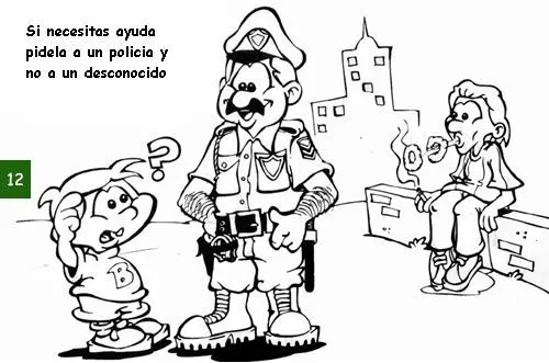 FICHAS DE PREVENCION PARA NIÑOS EN BLANCO Y NEGRO PARA PINTAR