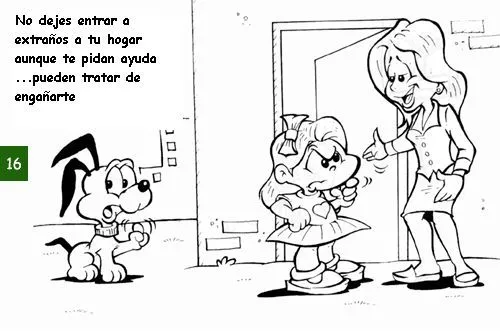 FICHAS DE PREVENCION PARA NIÑOS EN BLANCO Y NEGRO PARA PINTAR