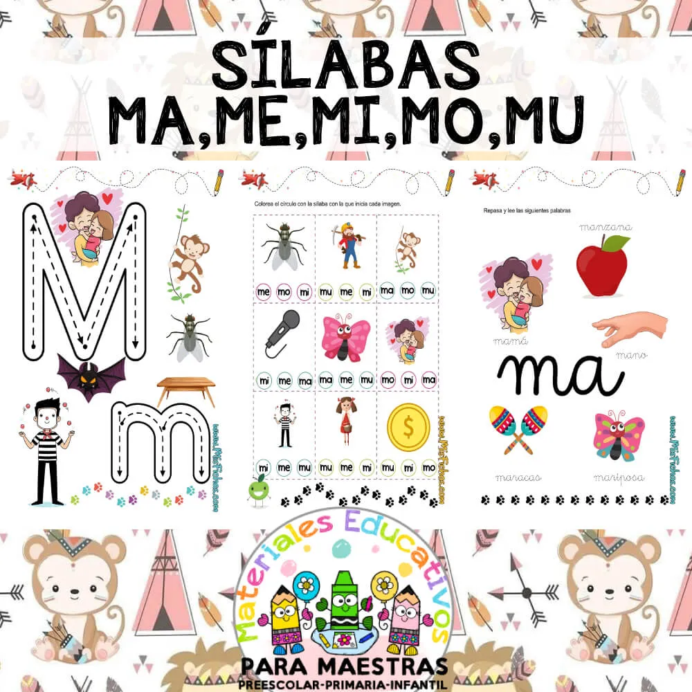 Fichas para Sílabas Ma Me Mi Mo Mu | Materiales Educativos para Maestras Fichas para Sílabas Ma Me Mi Mo Mu | Materiales Educativos para Maestras