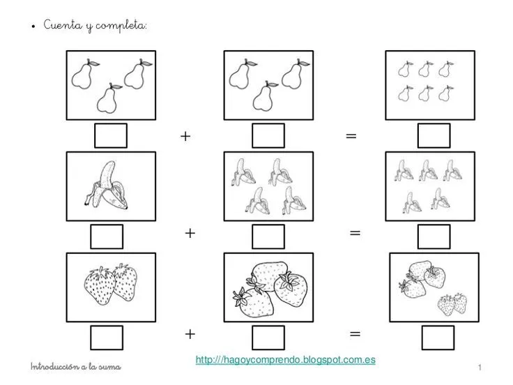 Fichas sumas http://www.slideshare.net/eilinc1978/sumas-horizontal ...