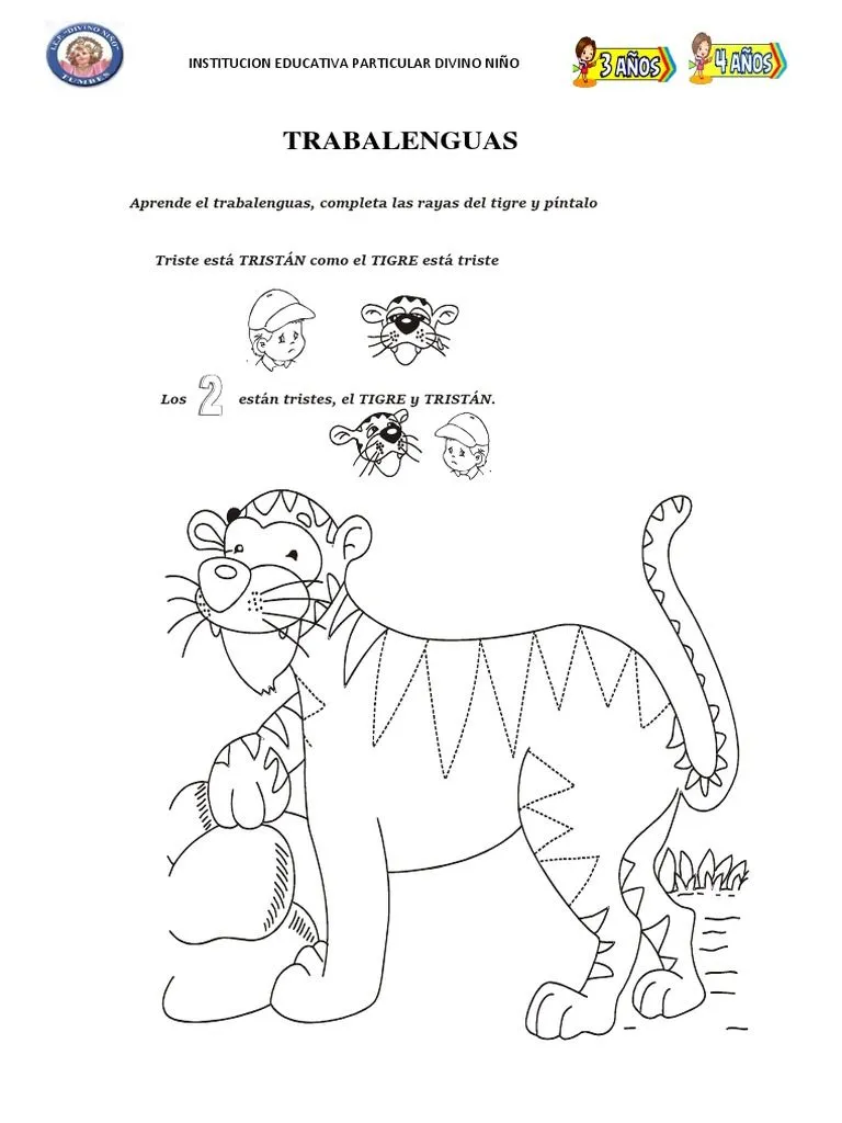 Fichas de Trabalenguas para Niños de 3 y 4 Años | PDF