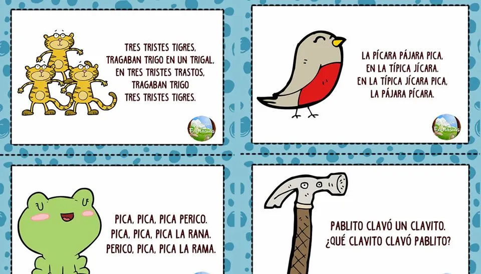 Fichas de TRABALENGUAS para niños en PDF gratuito Fichas de TRABALENGUAS para niños en PDF gratuito
