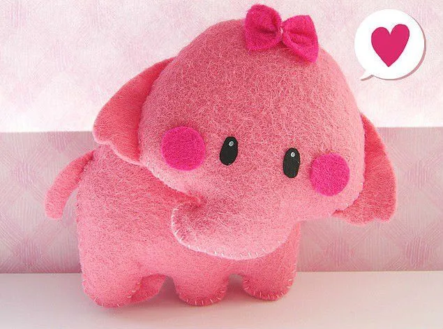 Fieltro elefante iceage melocotón-Animales de peluche y felpa ... Fieltro elefante iceage melocotón-Animales de peluche y felpa ...