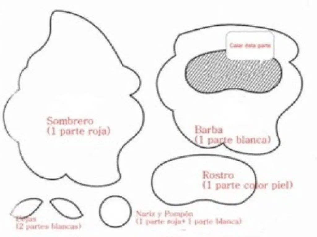 fieltro papa noel (2) | Aprender manualidades es facilisimo. fieltro papa noel (2) | Aprender manualidades es facilisimo.