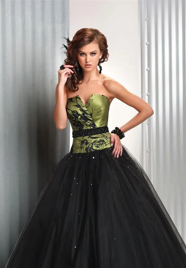 para fiesta de 15 años de color negro con verde : Vestidos para ...