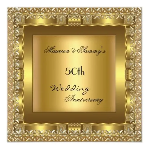 Fiesta de aniversario elegante del boda del oro invitación 5.25" x ... Fiesta de aniversario elegante del boda del oro invitación 5.25" x ...