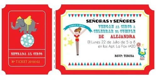 Invitaciones para Fiestas Circo | Fiestas y Cumples