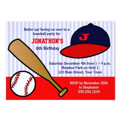 Fiesta de cumpleaños de encargo linda del béisbol invitación 4.5 ... Fiesta de cumpleaños de encargo linda del béisbol invitación 4.5 ...