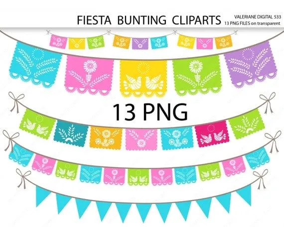 Fiesta Digital bunting clipart mexican clip by ValerianeDigital Fiesta Digital bunting clipart mexican clip by ValerianeDigital