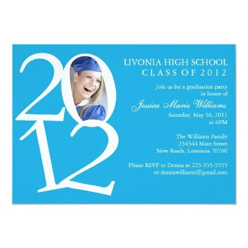 Fiesta de graduación 2012 invitación 12,7 x 17,8 cm | Zazzle