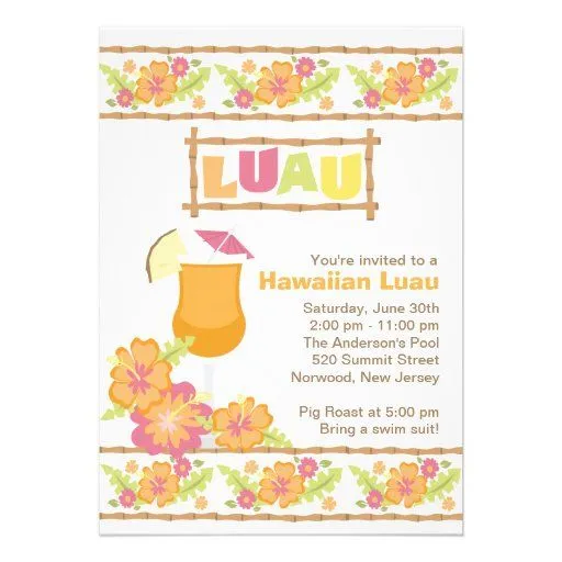 Fiesta hawaiano de Luau de las bebidas tropicales Anuncio de Zazzle. Fiesta hawaiano de Luau de las bebidas tropicales Anuncio de Zazzle.