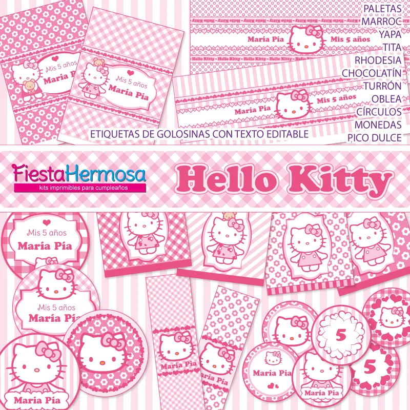 Fiesta Hermosa: Decoraciones y Candy bar Hello Kitty Fiesta Hermosa: Decoraciones y Candy bar Hello Kitty