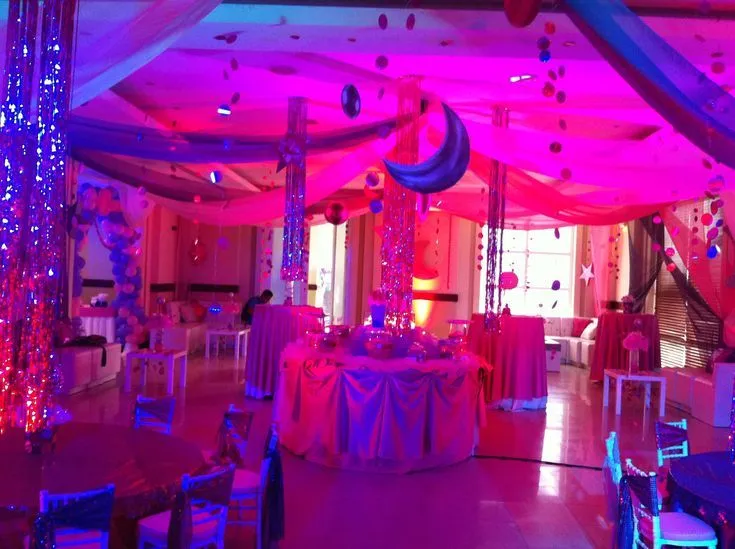 Fiesta de lunas y estrellas, tema disco | 15 años | Pinterest ...