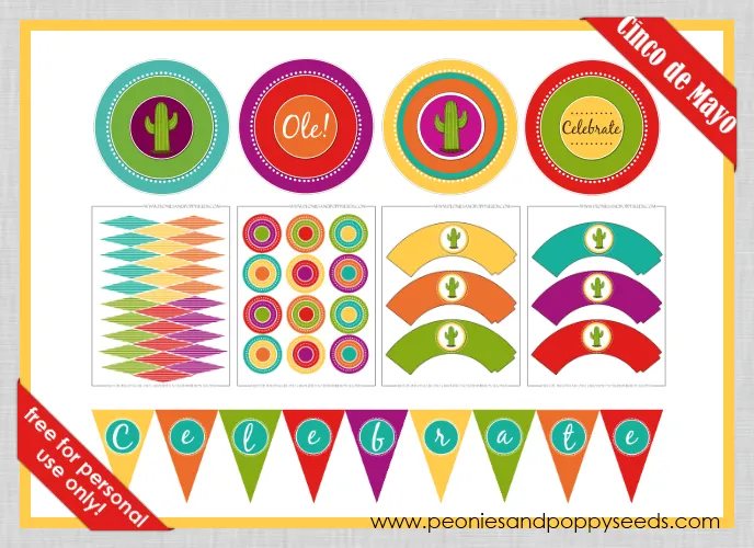 Fiesta Mexicana: Kit para Imprimir Gratis. | Ideas y material ...