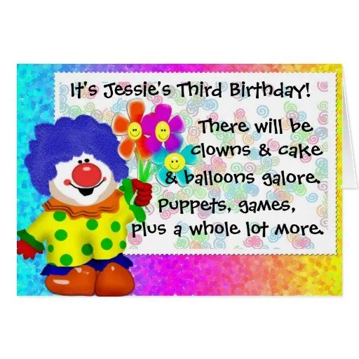 Fiesta del payaso tarjeta de Zazzle.