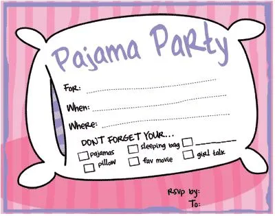 Tarjetas de pijamadas para imprimir - Imagui Tarjetas de pijamadas para imprimir - Imagui