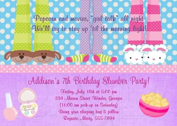 Fiesta de pijamas invitación pijama Party por graciegirldesigns77