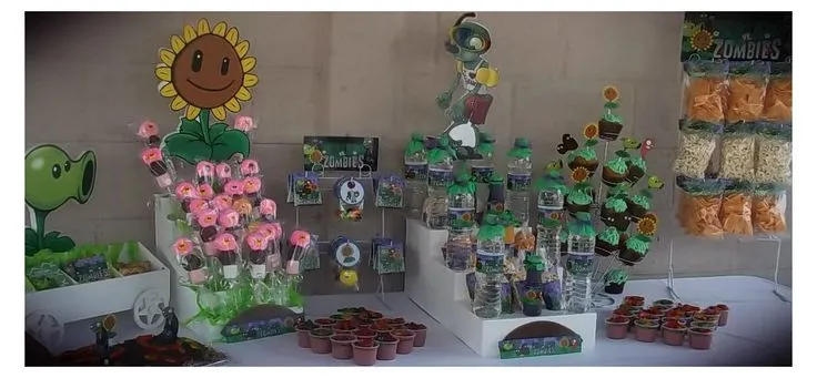 Fiesta de Plants vs zombies | Decoración para fiestas infantiles ...