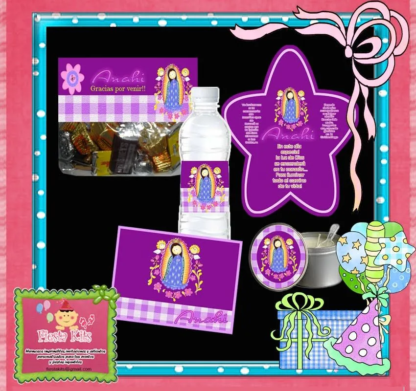 Fiestakits: kit imprimible virgencita para bautizo Fiestakits: kit imprimible virgencita para bautizo