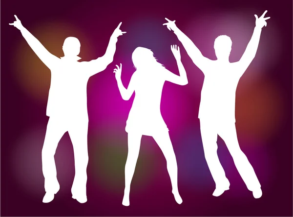 fiestas, baile siluetas color fondo — Vector stock © pablonis #6474788