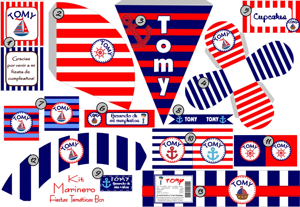 Fiestas Temáticas BCN: KIT IMPRIMIBLE MARINERO