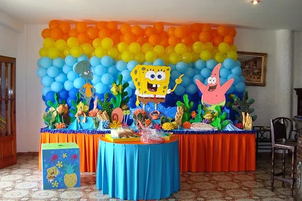 FIESTAS TEMATICAS: DECORACION DE BOB ESPONJA FIESTAS TEMATICAS: DECORACION DE BOB ESPONJA