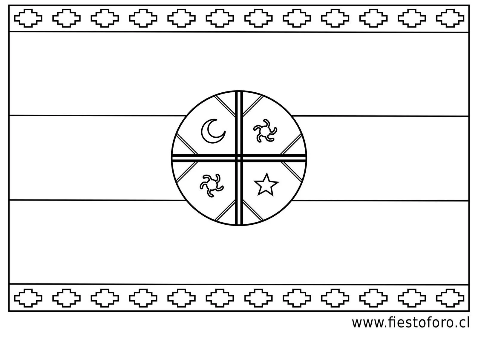 Fiestoforo: Monitos y mapudungun!: Wenufoye - Bandera Mapuche