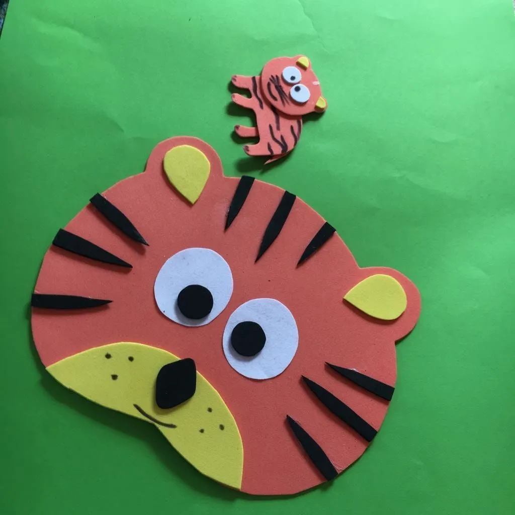 Figura de tigre de goma EVA | Cara de tigre, Goma eva, Gomitas Figura de tigre de goma EVA | Cara de tigre, Goma eva, Gomitas