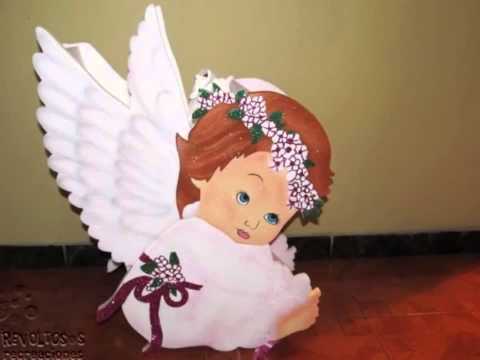 FIGURAS ANGELES EN ICOPOR PRIMERA COMUNION - YouTube FIGURAS ANGELES EN ICOPOR PRIMERA COMUNION - YouTube