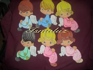  ... en eva o foamy y algo más*: Figuras angelitos precious moments