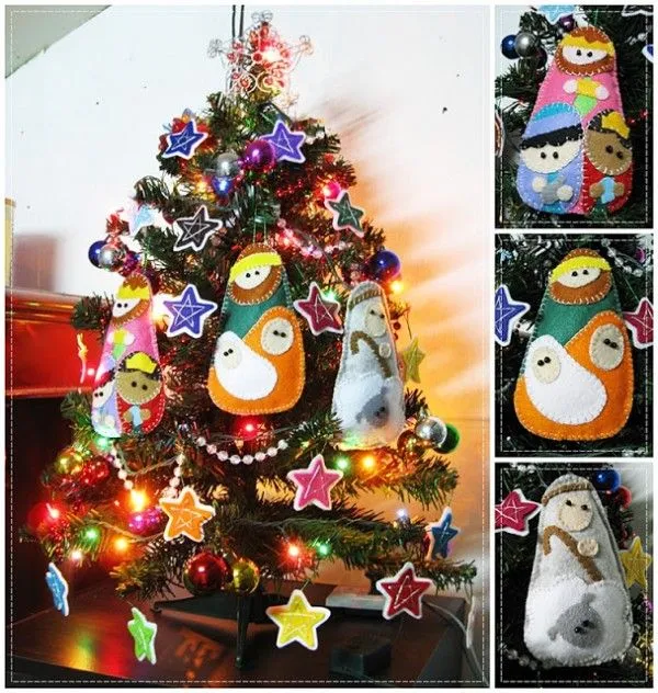 Figuras de fieltro para el árbol de Navidad - Guía de MANUALIDADES Figuras de fieltro para el árbol de Navidad - Guía de MANUALIDADES