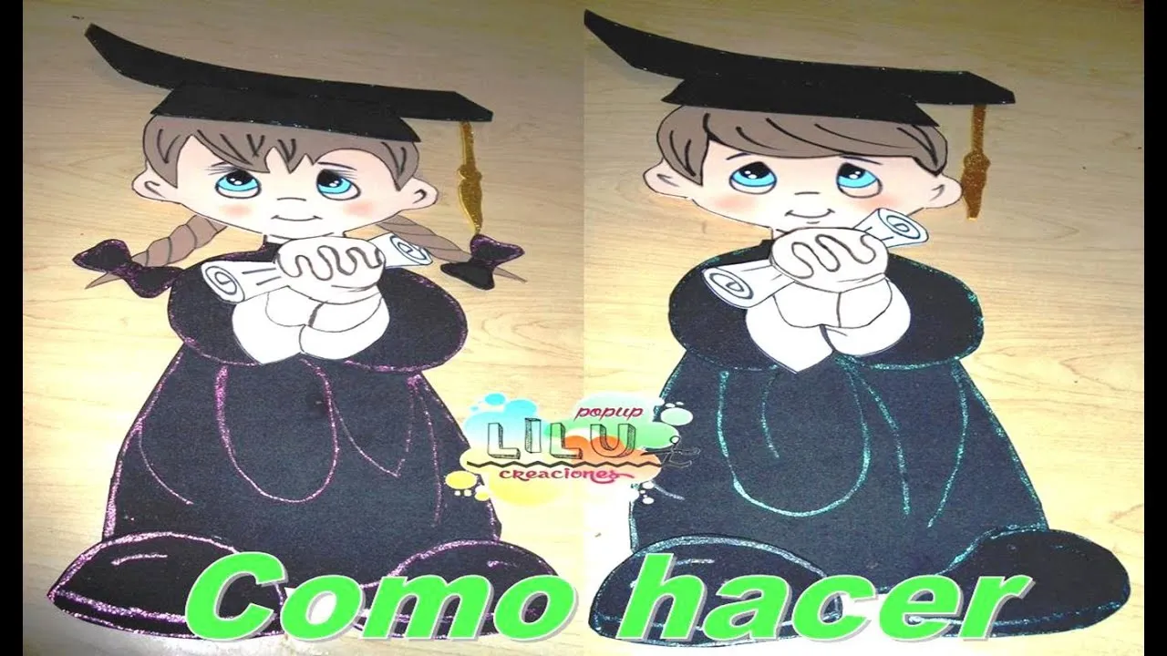 Figuras de Fomi graduado niña, niño con toga y birrete Graduación - YouTube Figuras de Fomi graduado niña, niño con toga y birrete Graduación - YouTube