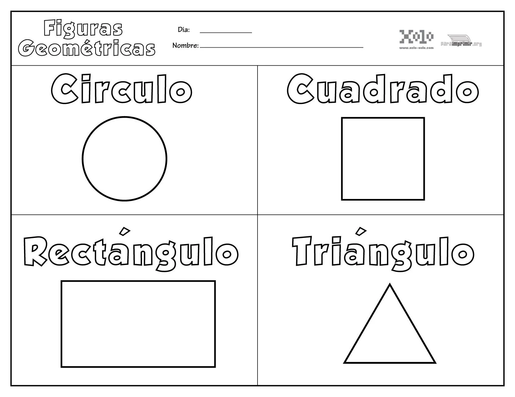 Figuras geométricas para colorear y para imprimir Figuras geométricas para colorear y para imprimir
