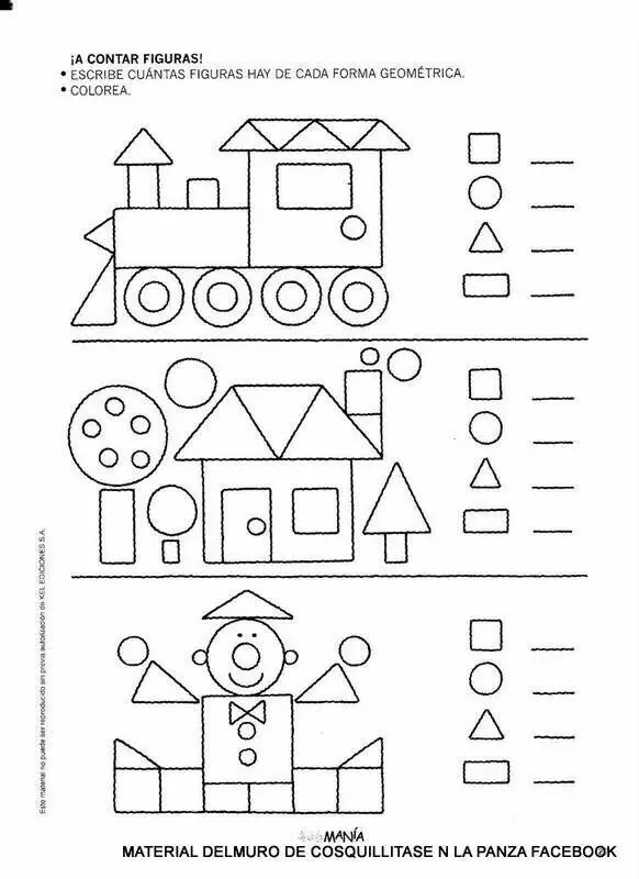 Figuras geometricas | fichas para preescolar | Pinterest