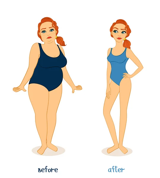 Figuras de la mujer gorda y delgada — Vector stock © macrovector ... Figuras de la mujer gorda y delgada — Vector stock © macrovector ...
