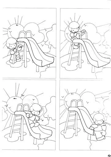 COLOREAR SECUENCIAS TEMPORALES PARA NIÑOS